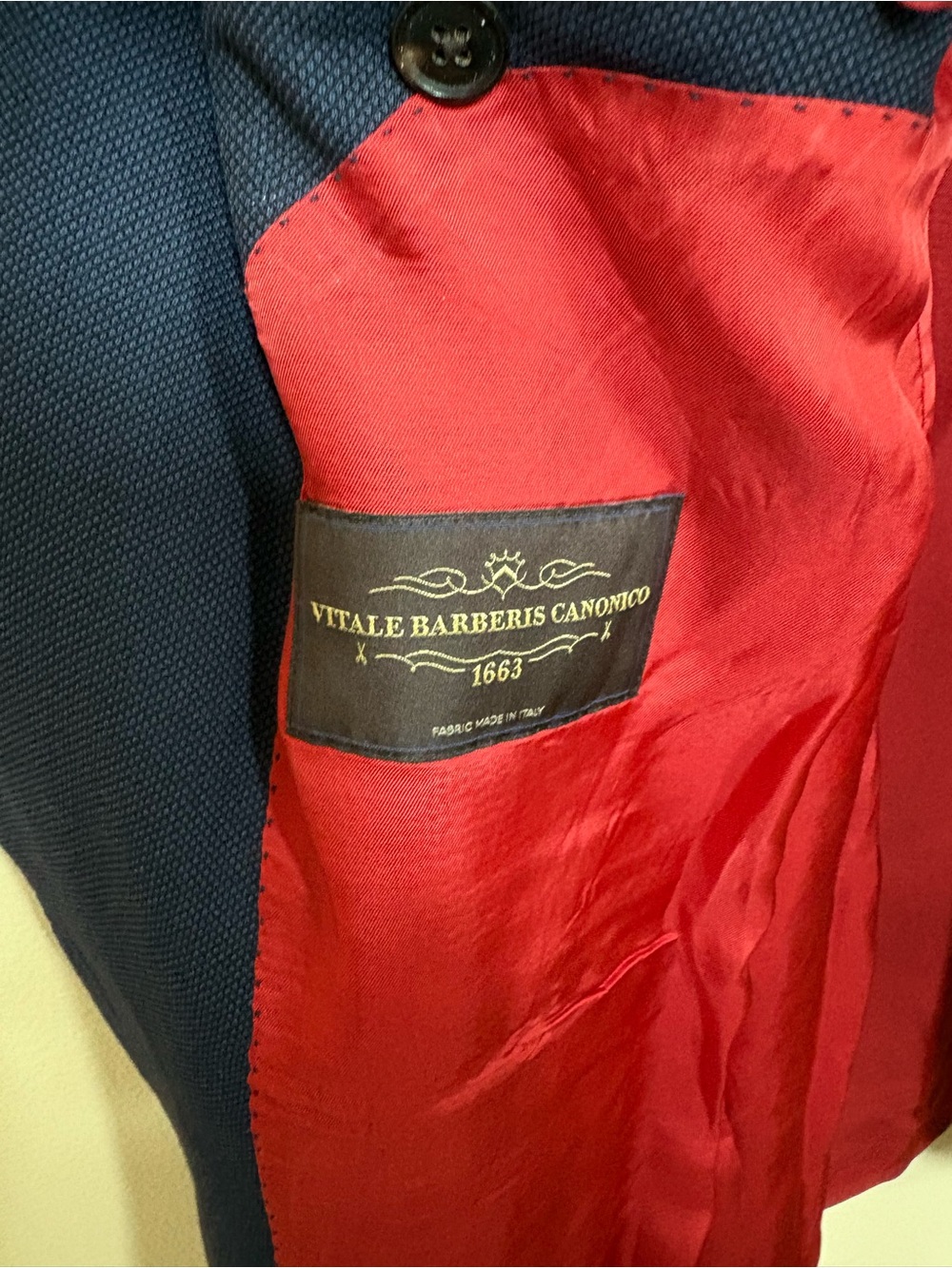 Suitsupply Sienna 40L Navy + Black Birdseye 100% VBC Wool Canvassed Jacket - Picture 10 of 12